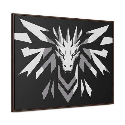 "Silver Dragon Crest" - Gallery Canvas Wraps, Horizontal Frame