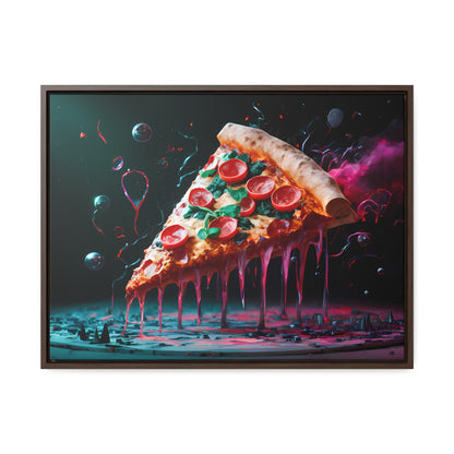 "Cosmic Slice of Pizza Bliss" - Gallery Canvas Wraps, Horizontal Frame