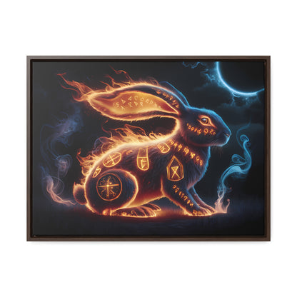 Runic Flame Rabbit - Gallery Canvas Wraps, Horizontal Frame