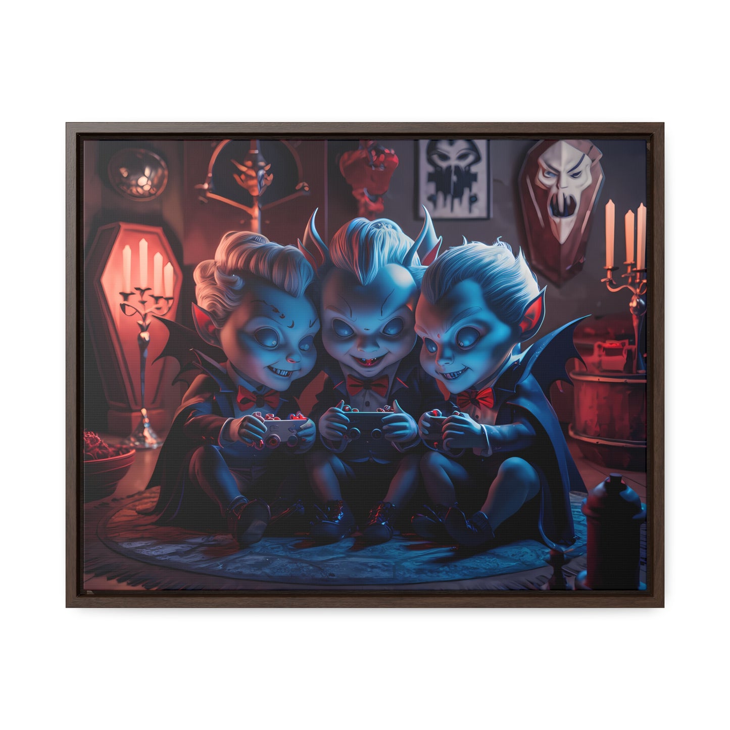 "Night of the Gaming Vampires" - Gallery Canvas Wraps, Horizontal Frame