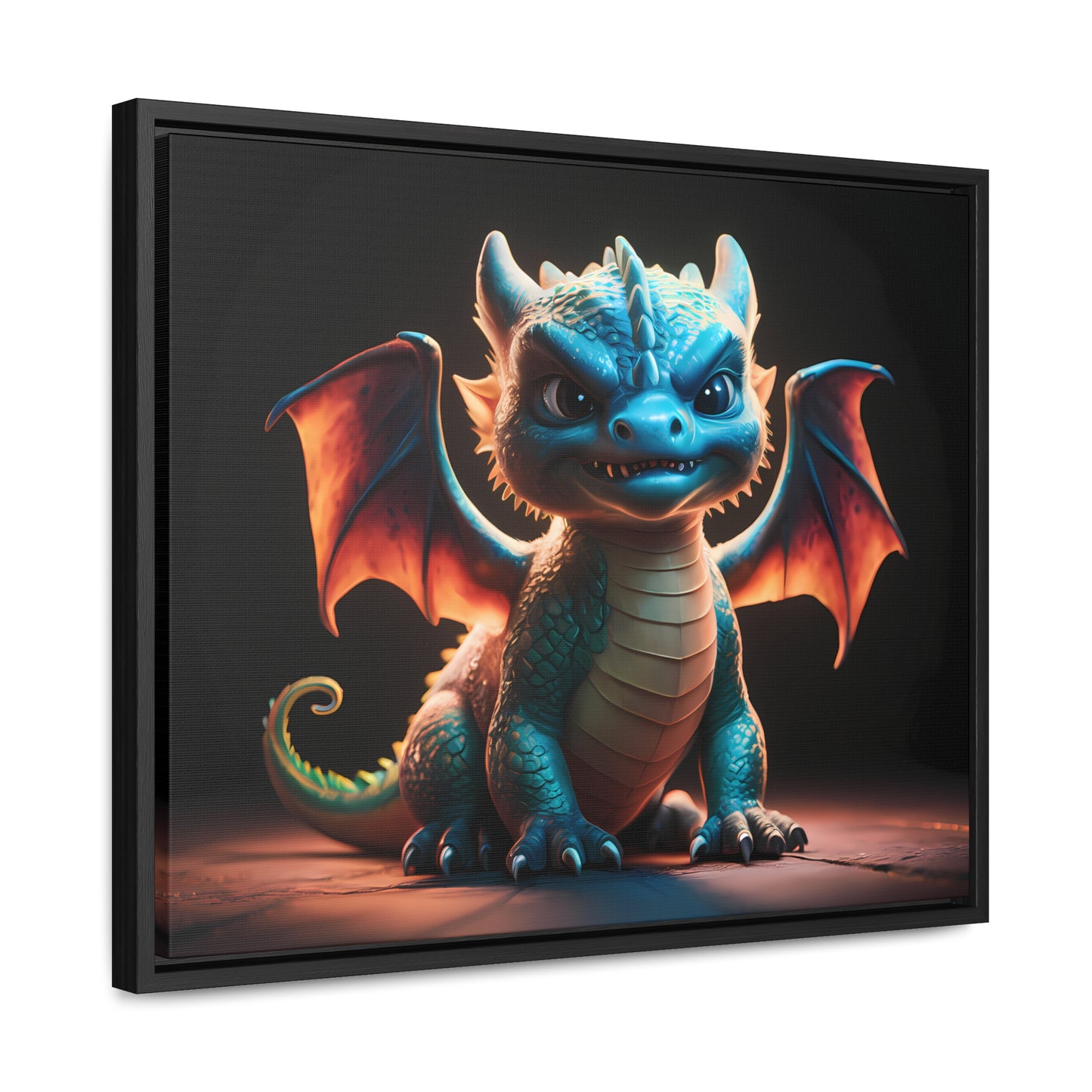 Fierce Baby Dragon Guardian - Gallery Canvas Wraps, Horizontal Frame