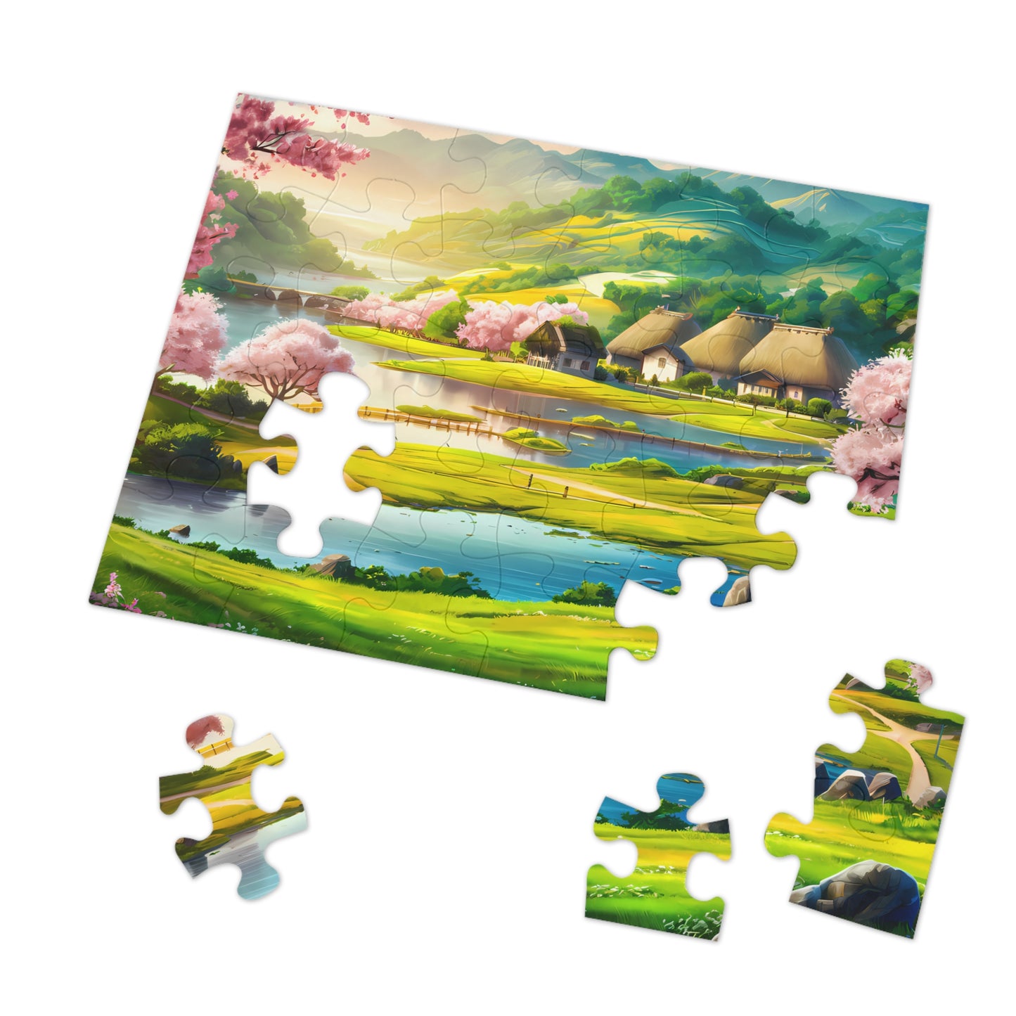 Tranquil Spring Village - Jigsaw Puzzle (30, 110, 252, 500,1000-Piece)