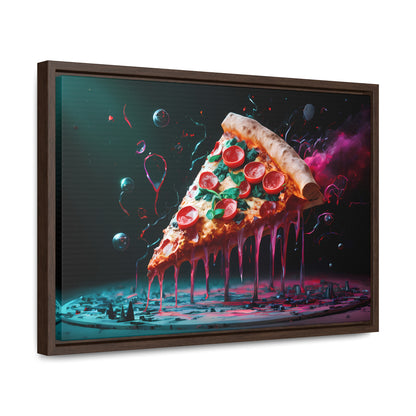 "Cosmic Slice of Pizza Bliss" - Gallery Canvas Wraps, Horizontal Frame