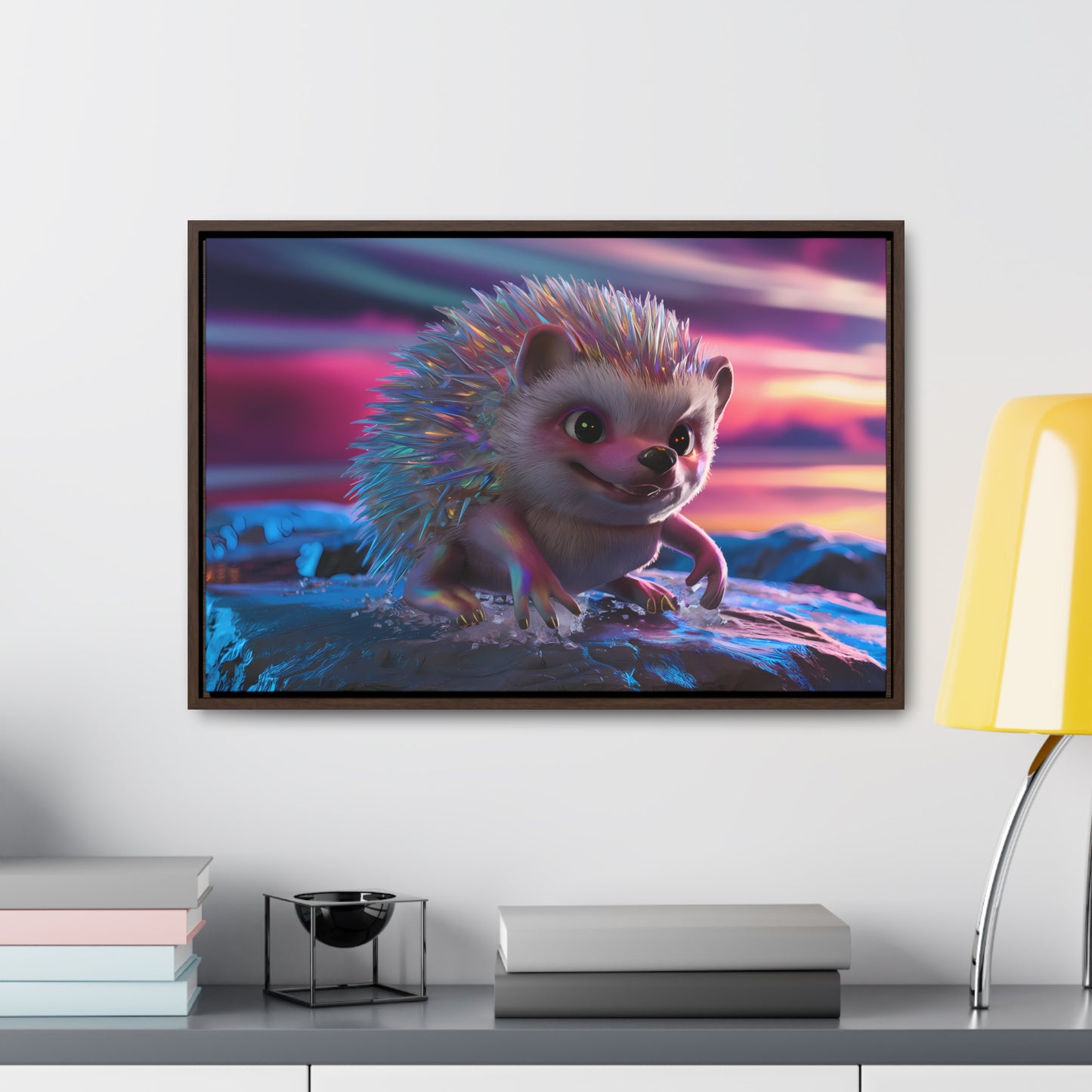 Prismatic Hedgehog at Dusk - Gallery Canvas Wraps, Horizontal Frame