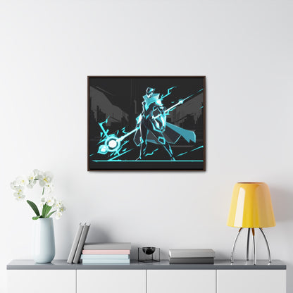 Arbiter of the Neon Void - Gallery Canvas Wraps, Horizontal Frame