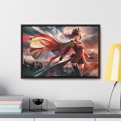 "Crimson Empress: Battle's Edge" - Gallery Canvas Wraps, Horizontal Frame