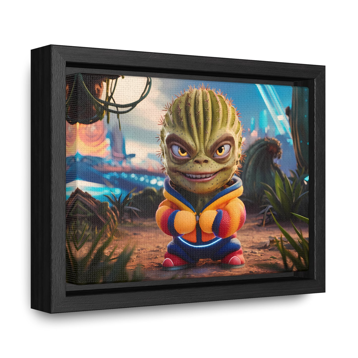 "Desert Champion: The Prickly Warrior" - Gallery Canvas Wraps, Horizontal Frame