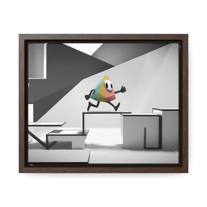 Geometric Adventure in Monochrome World - Gallery Canvas Wraps, Horizontal Frame