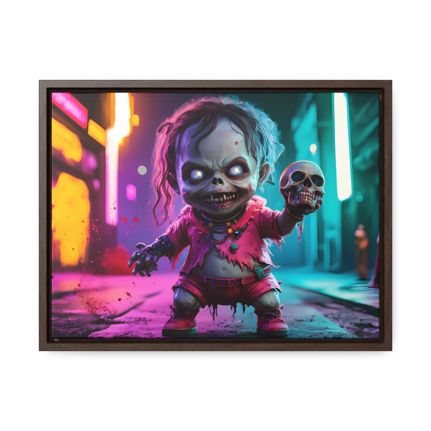 Nightmare in Neon City - Gallery Canvas Wraps, Horizontal Frame