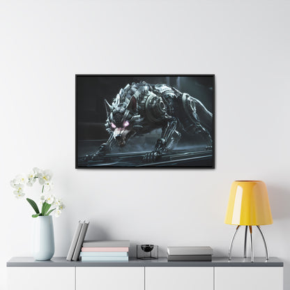 Cybernetic Alpha Wolf - Gallery Canvas Wraps, Horizontal Frame