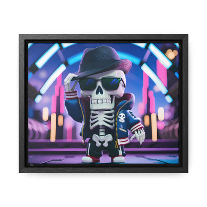 "Neon Skull Groove" - Gallery Canvas Wraps, Horizontal Frame