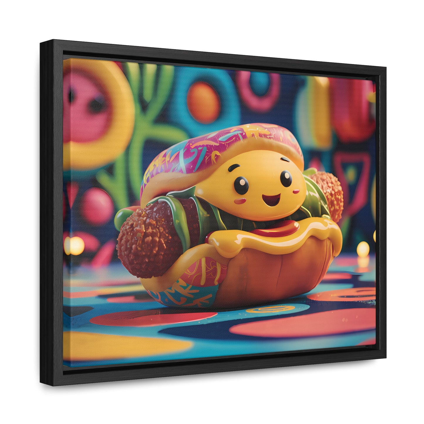 Cheerful Burger Adventure - Gallery Canvas Wraps, Horizontal Frame