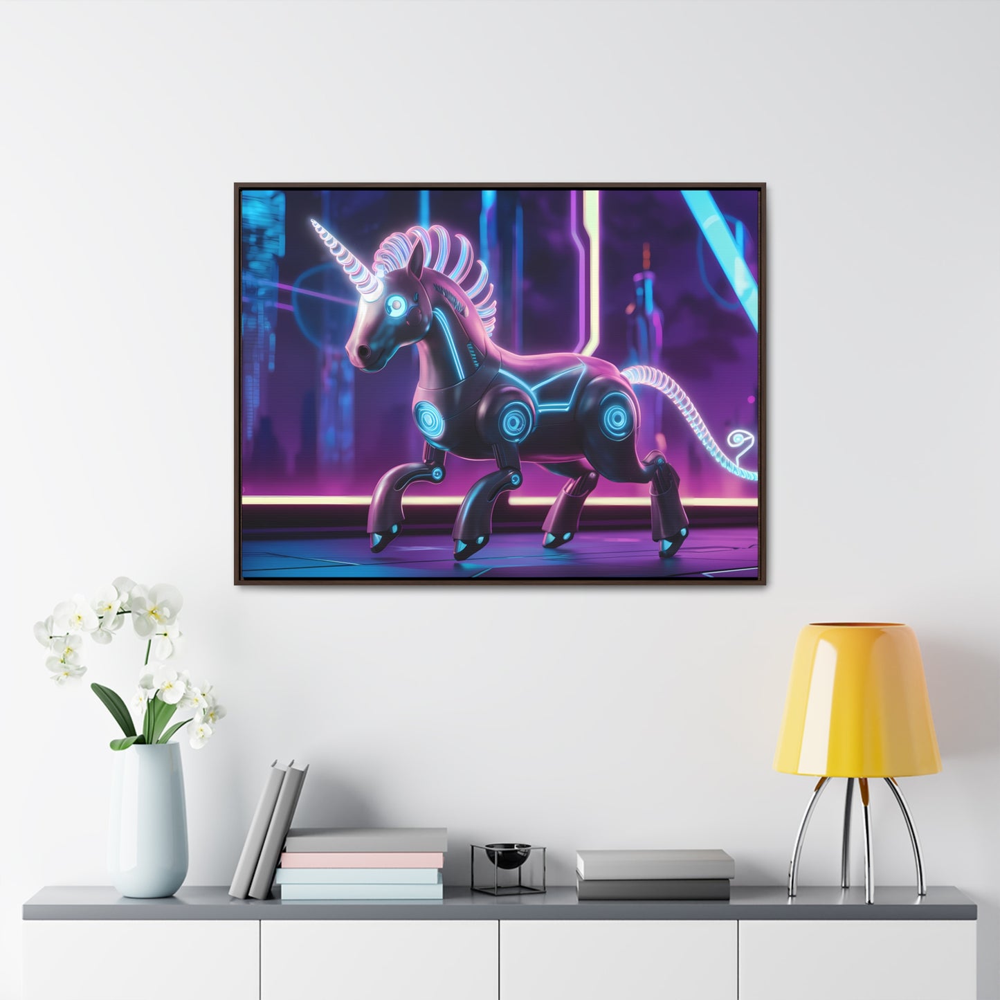 Cybernetic Unicorn - Gallery Canvas Wraps, Horizontal Frame