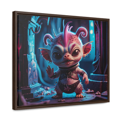 "Punk Goblin in Neon Alley" - Gallery Canvas Wraps, Horizontal Frame