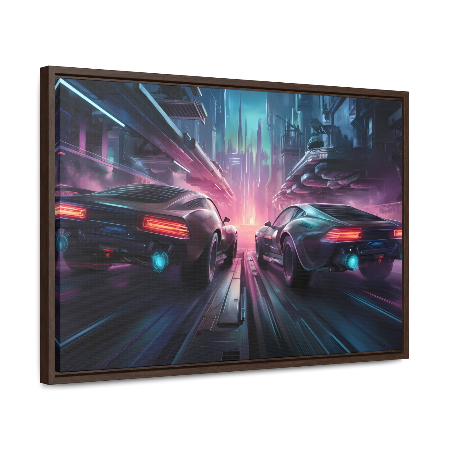 Neon Horizon: Velocity Clash - Gallery Canvas Wraps, Horizontal Frame