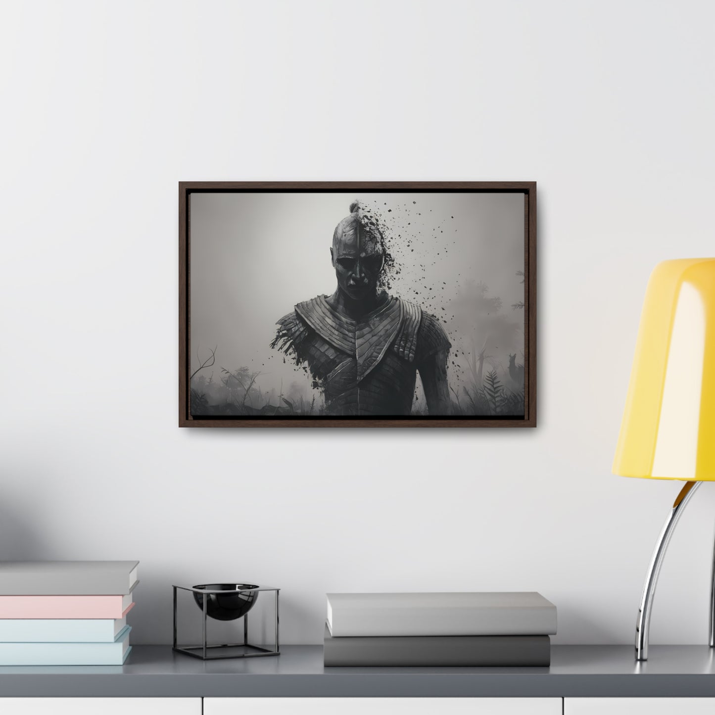 "Fragmented Warrior" - Gallery Canvas Wraps, Horizontal Frame