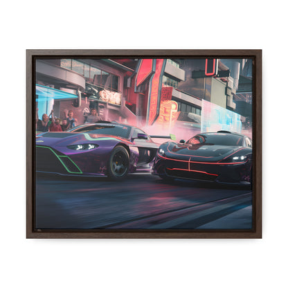 Neon Drift Showdown - Gallery Canvas Wraps, Horizontal Frame