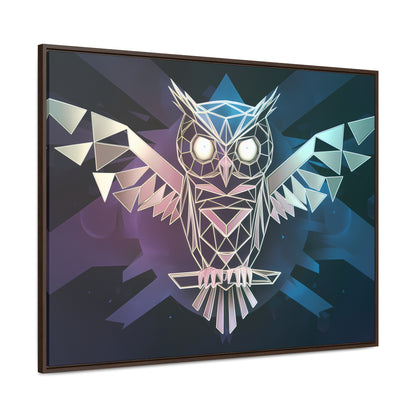 "Geometric Owl of Wisdom" - Gallery Canvas Wraps, Horizontal Frame