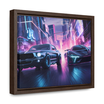 Neon Speed Duel - Gallery Canvas Wraps, Horizontal Frame