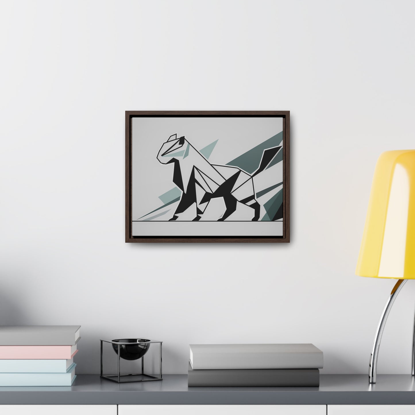 Fractured Feline Form - Gallery Canvas Wraps, Horizontal Frame