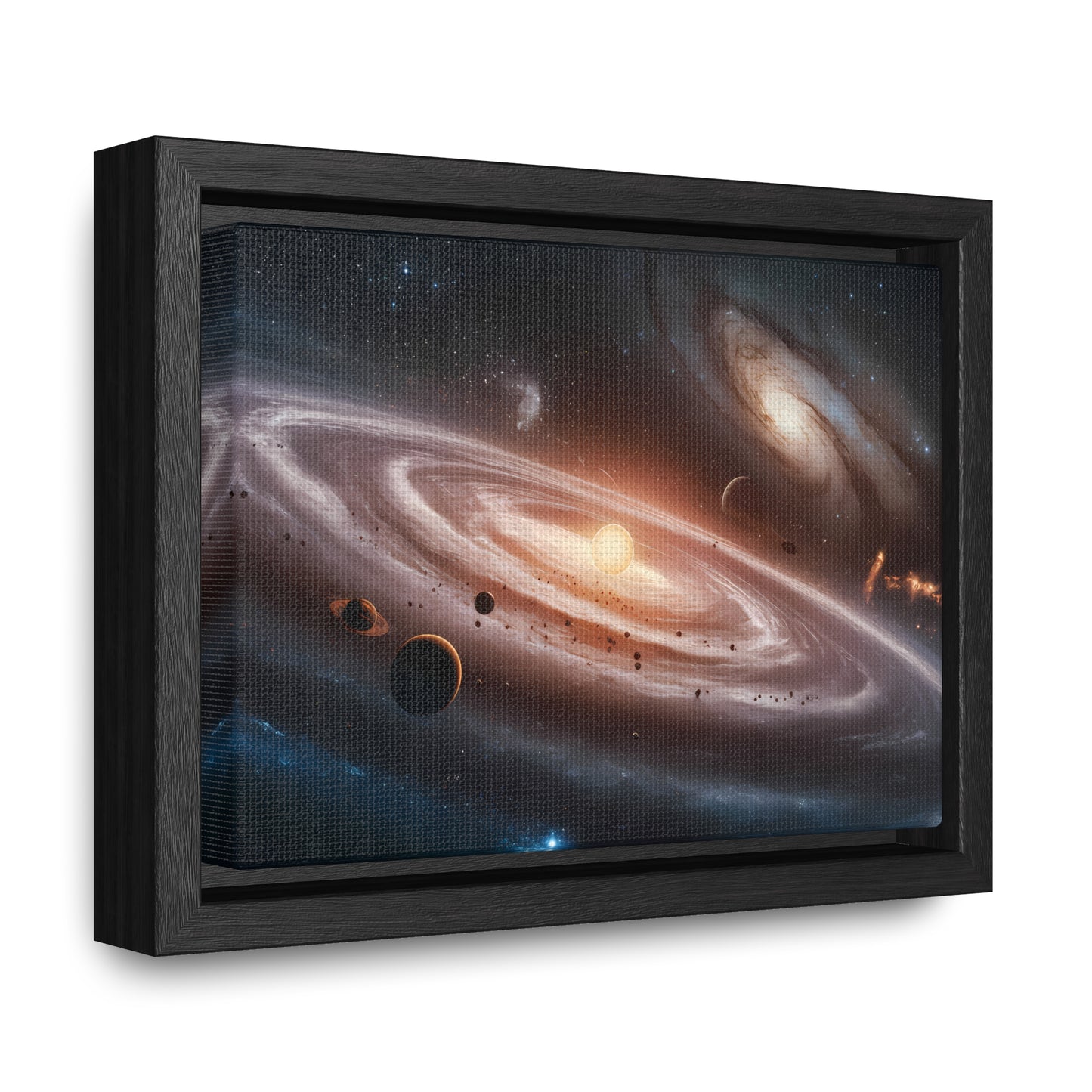 Celestial Symphony: The Dance of Galaxies and Planets - Gallery Canvas Wraps, Horizontal Frame