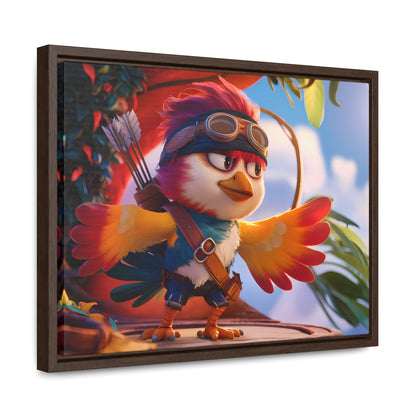 "Feathered Adventurer: The Brave Bird Archer" - Gallery Canvas Wraps, Horizontal Frame