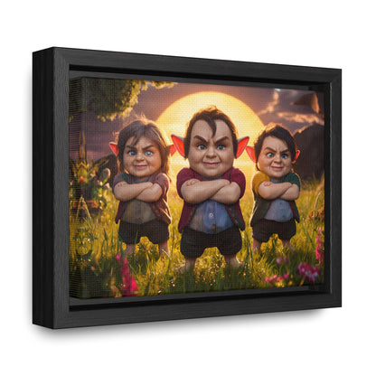 The Mischievous Trio at Sunset - Gallery Canvas Wraps, Horizontal Frame