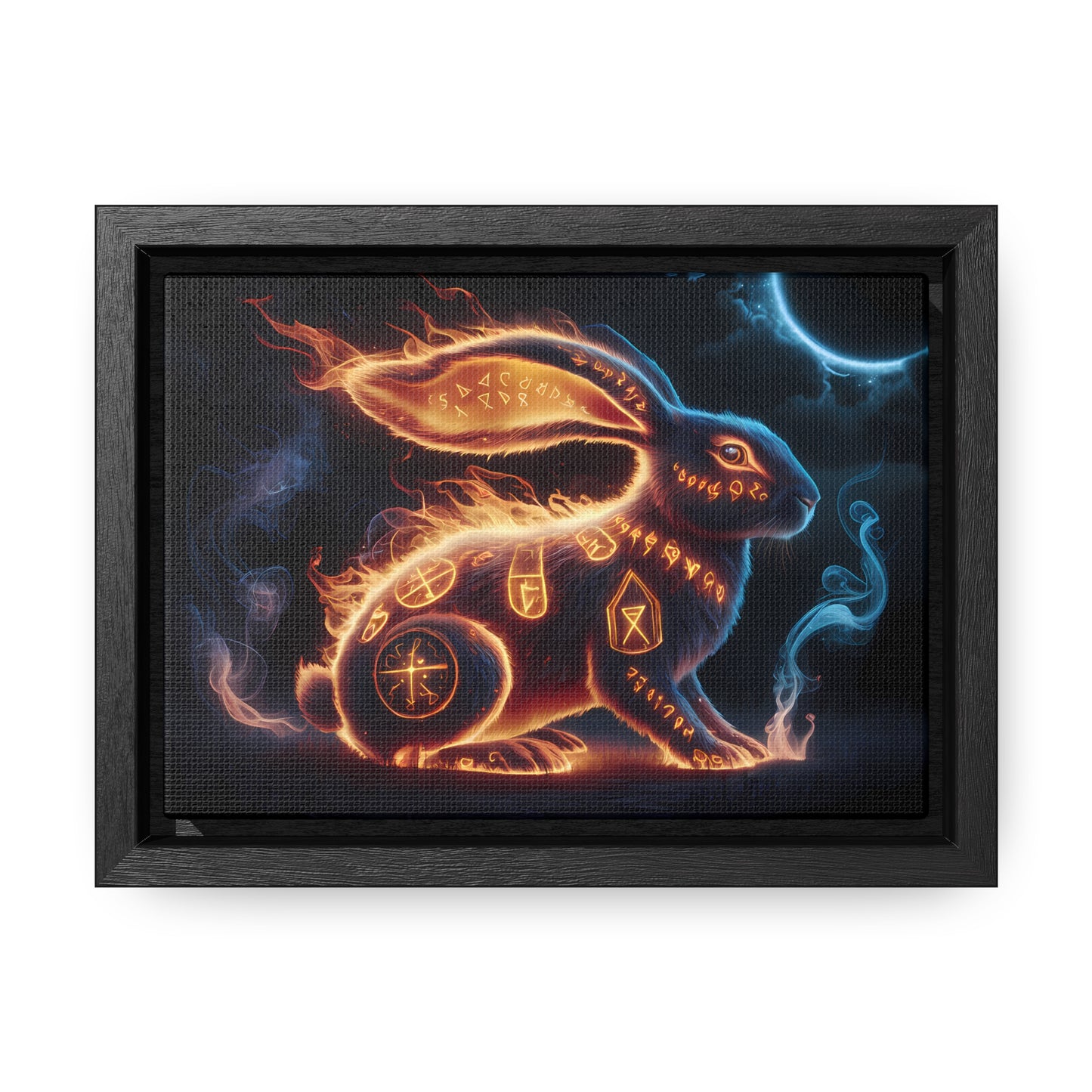 Runic Flame Rabbit - Gallery Canvas Wraps, Horizontal Frame