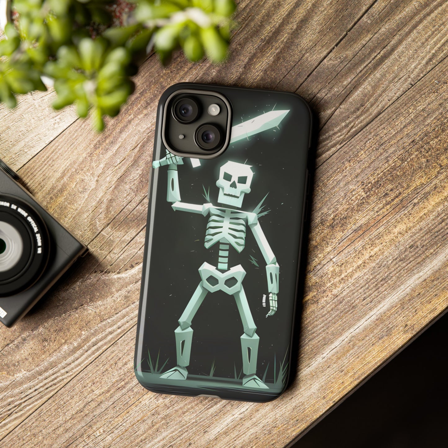 Geometric Skeleton Swordsman - Smartphone Tough Cases