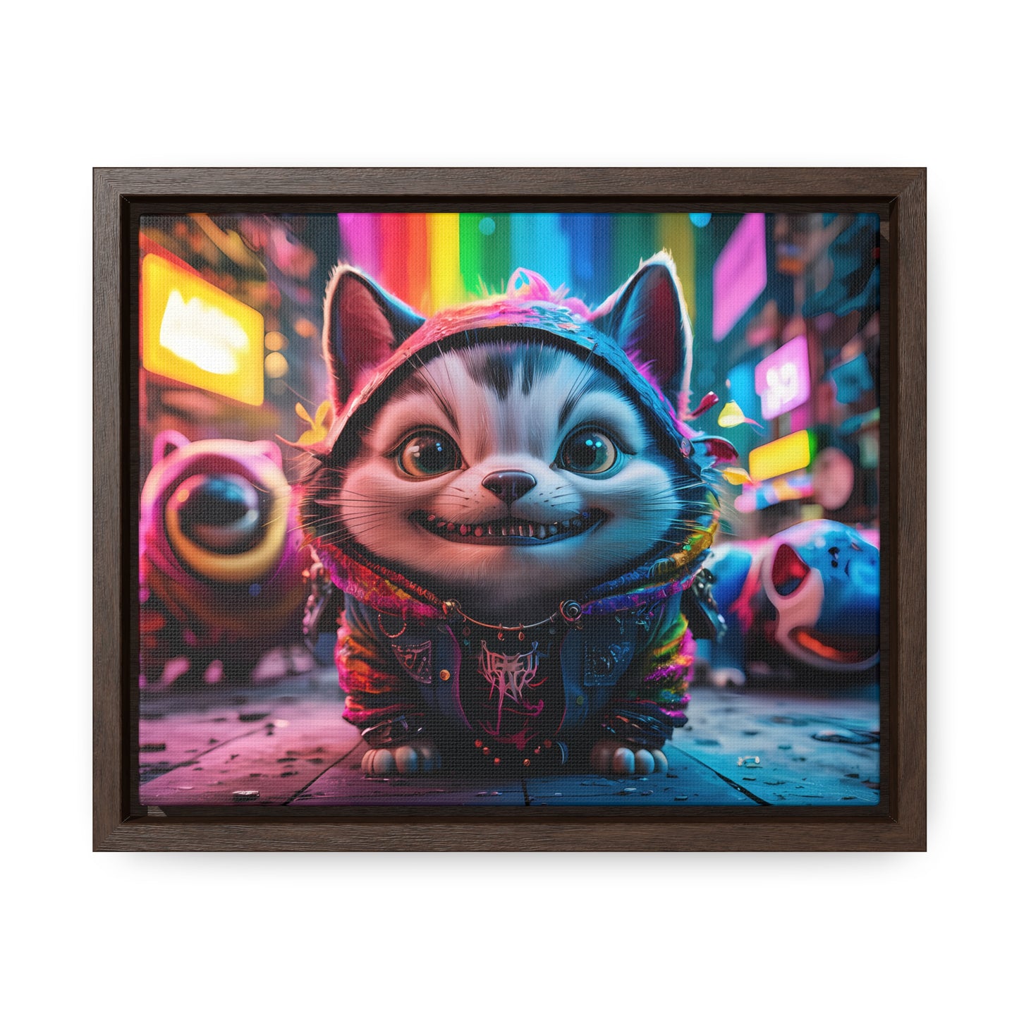 Cyberpunk Alley Cat Adventures - Gallery Canvas Wraps, Horizontal Frame