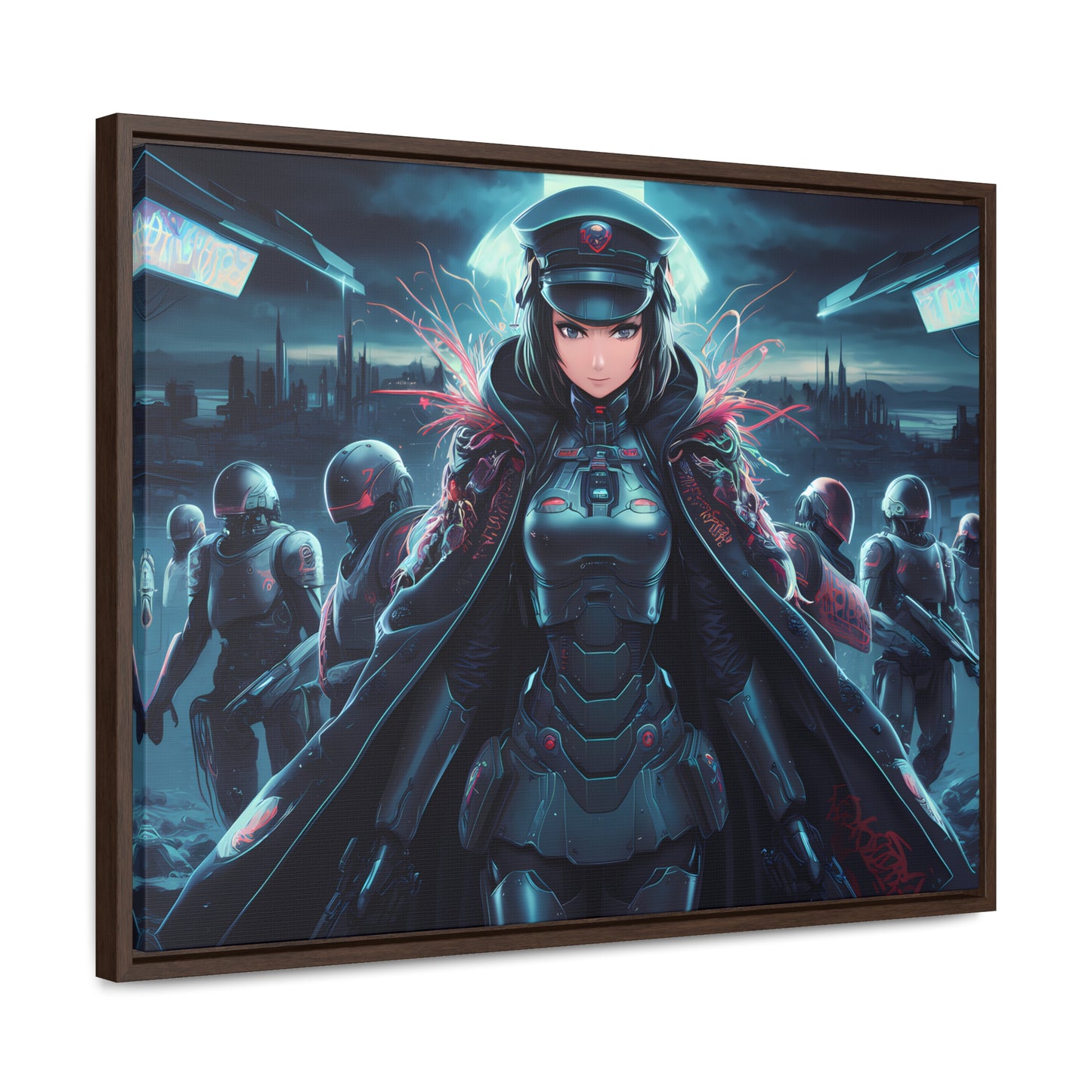 Cybernetic Enforcer: Rise of the Neon Syndicate - Gallery Canvas Wraps, Horizontal Frame