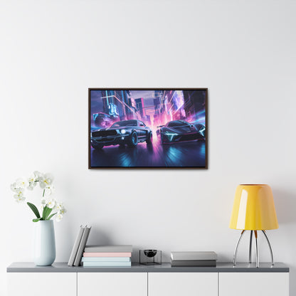 Neon Speed Duel - Gallery Canvas Wraps, Horizontal Frame