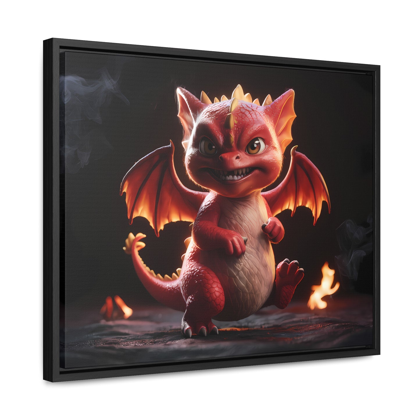 "Fiery Little Guardian" - Gallery Canvas Wraps, Horizontal Frame