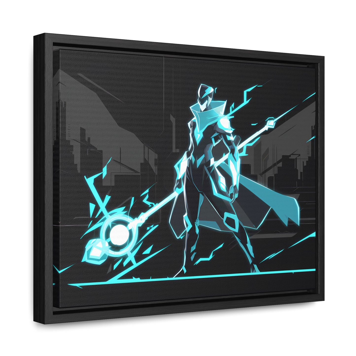 Arbiter of the Neon Void - Gallery Canvas Wraps, Horizontal Frame