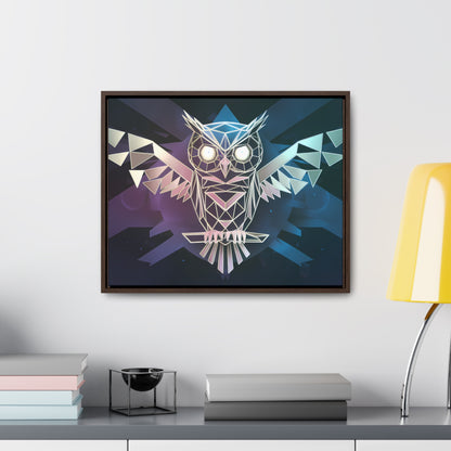 "Geometric Owl of Wisdom" - Gallery Canvas Wraps, Horizontal Frame