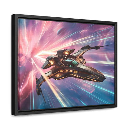 "Starship Through the Cosmic Rift" - Gallery Canvas Wraps, Horizontal Frame