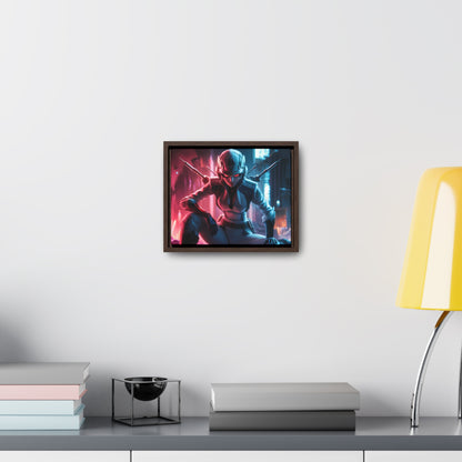 Cybernetic Valkyrie: Neon Enforcer - Gallery Canvas Wraps, Horizontal Frame