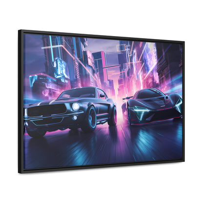 Neon Speed Duel - Gallery Canvas Wraps, Horizontal Frame