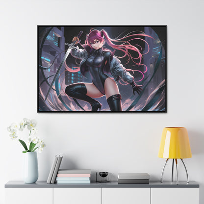 Blade of the Neon Night - Gallery Canvas Wraps, Horizontal Frame