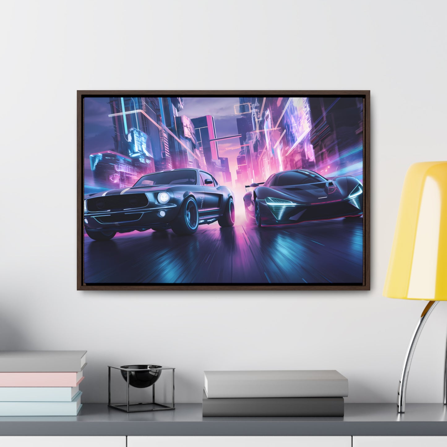 Neon Speed Duel - Gallery Canvas Wraps, Horizontal Frame