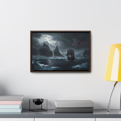 Dragons Over the Frozen Abyss - Gallery Canvas Wraps, Horizontal Frame