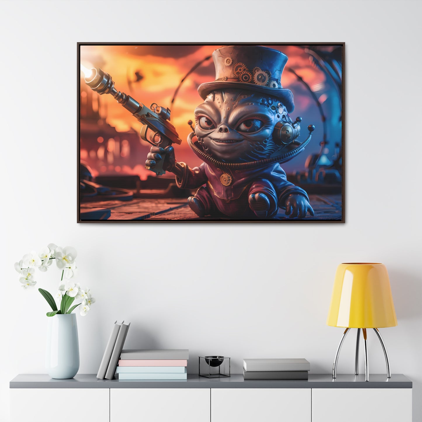 "Clockwork Gunslinger at Dusk" - Gallery Canvas Wraps, Horizontal Frame