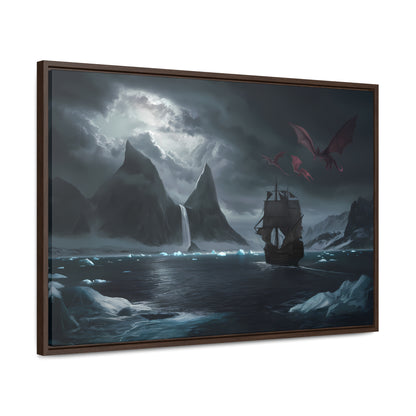 Dragons Over the Frozen Abyss - Gallery Canvas Wraps, Horizontal Frame