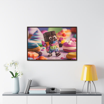 "Choco-Buddy's Sweet Adventure" - Gallery Canvas Wraps, Horizontal Frame