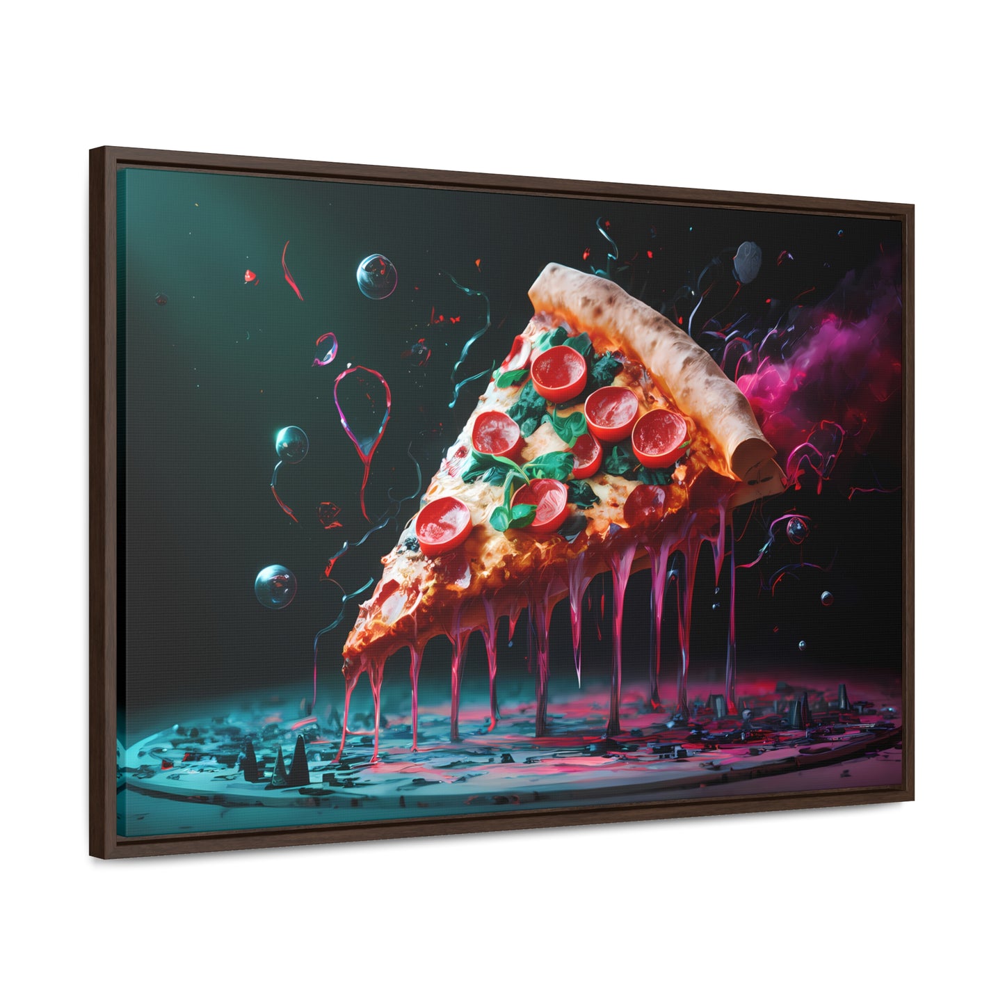 "Cosmic Slice of Pizza Bliss" - Gallery Canvas Wraps, Horizontal Frame