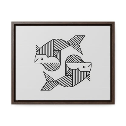 Pisces in Geometric Harmony - Gallery Canvas Wraps, Horizontal Frame