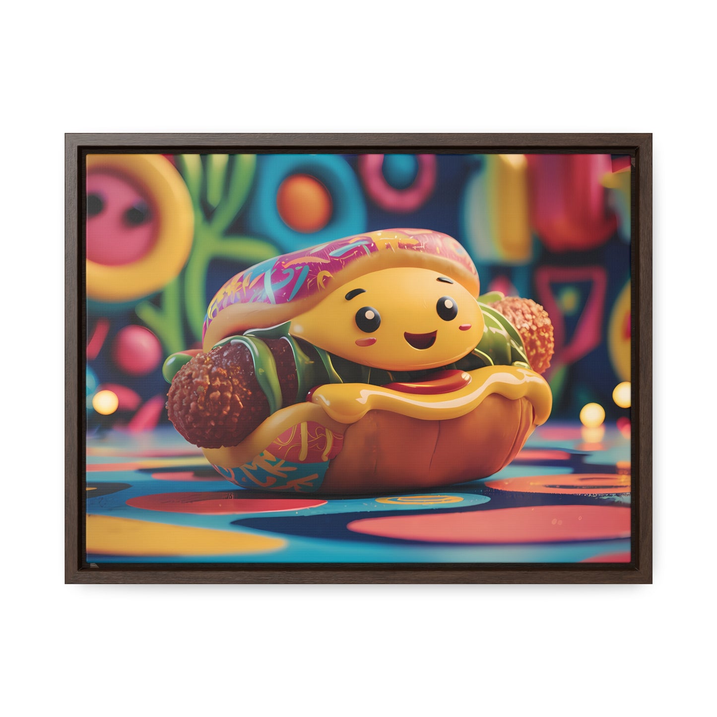 Cheerful Burger Adventure - Gallery Canvas Wraps, Horizontal Frame