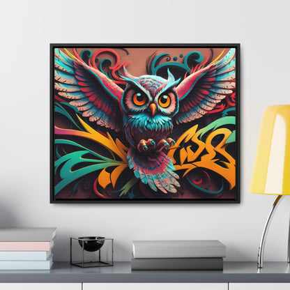 Vibrant Owl Symphony - Gallery Canvas Wraps, Horizontal Frame