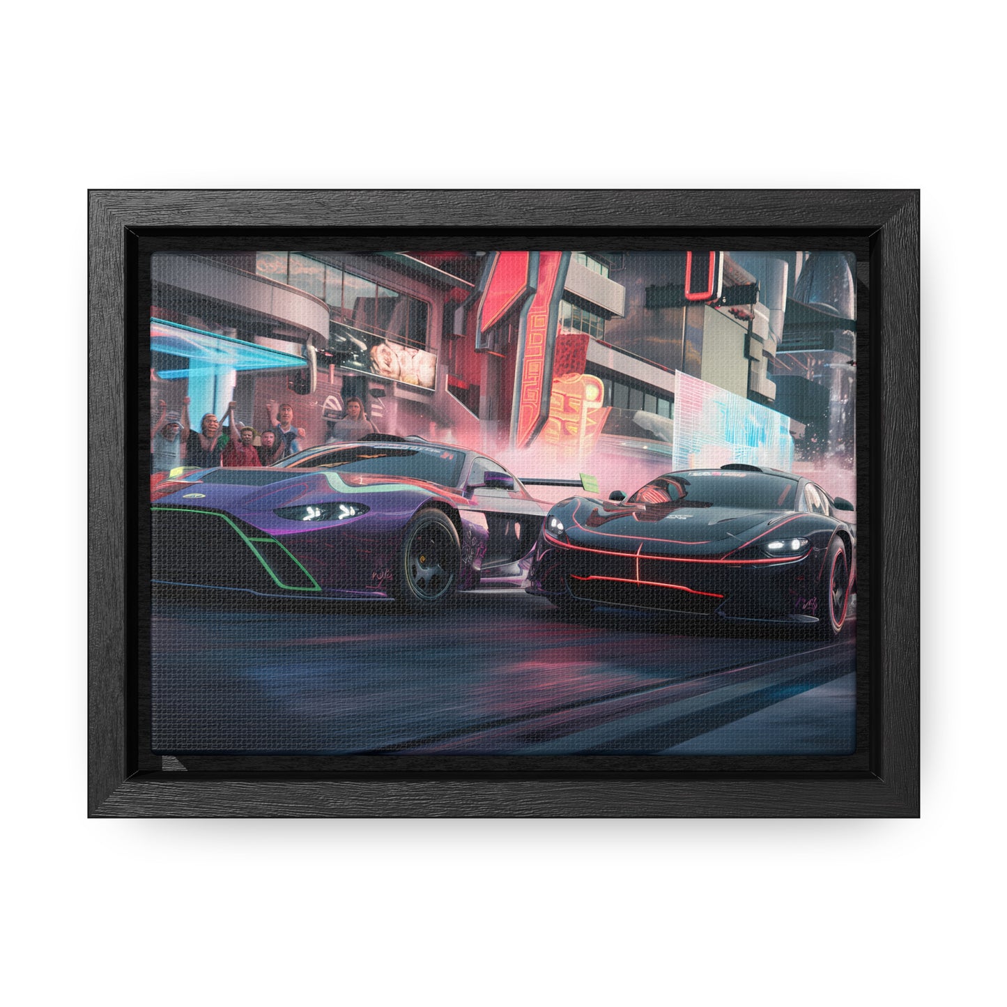 Neon Drift Showdown - Gallery Canvas Wraps, Horizontal Frame