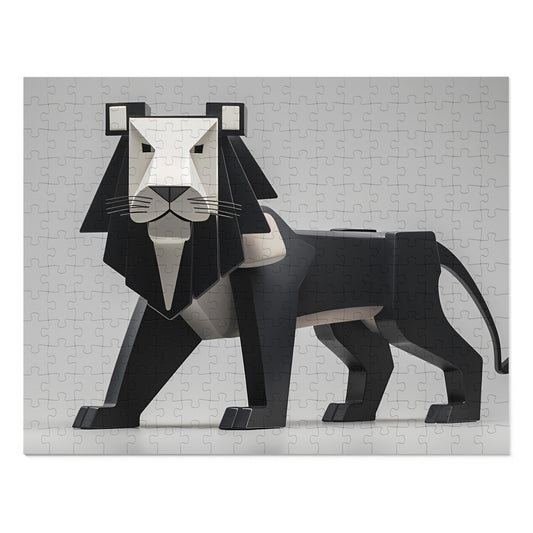 Geometric Lion in Black and White - Jigsaw Puzzle (30, 110, 252, 500,1000-Piece)